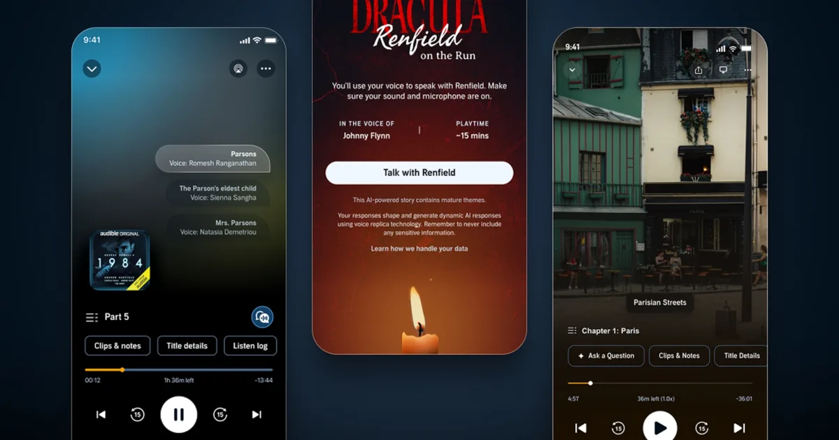Audible’s new AI features let you talk to characters and see what you’re hearing