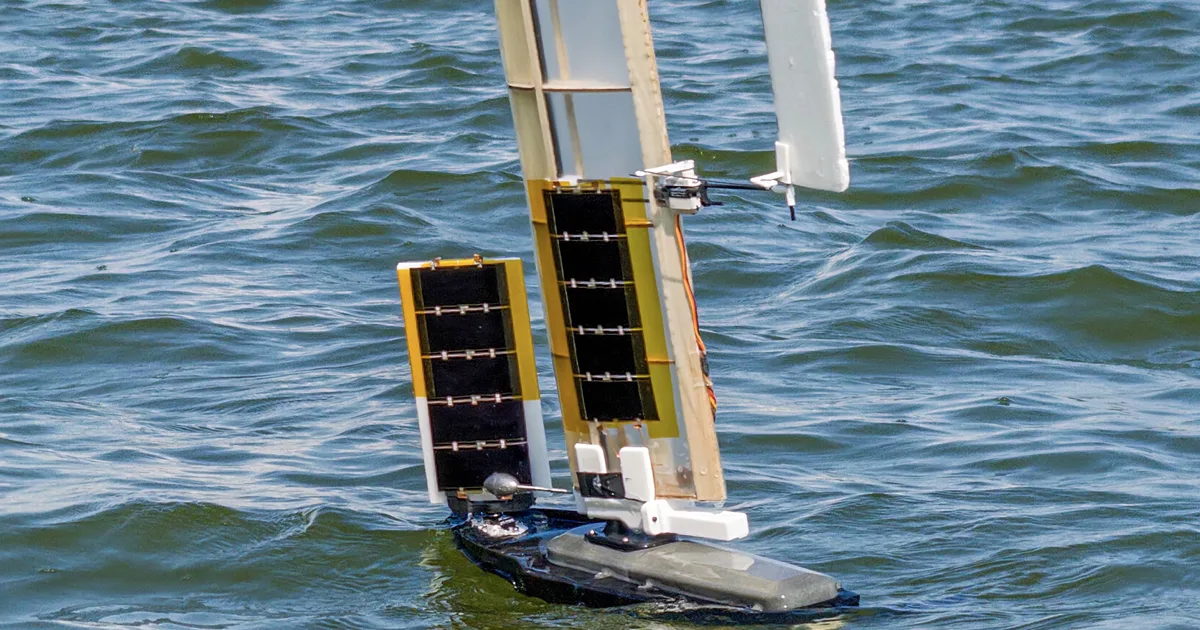 Researchers built a robot that turns a fall from the sky into a sailing trip