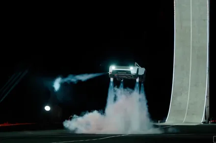 You can’t just buy the flying and flipping Tesla Roadster in Rocket mode