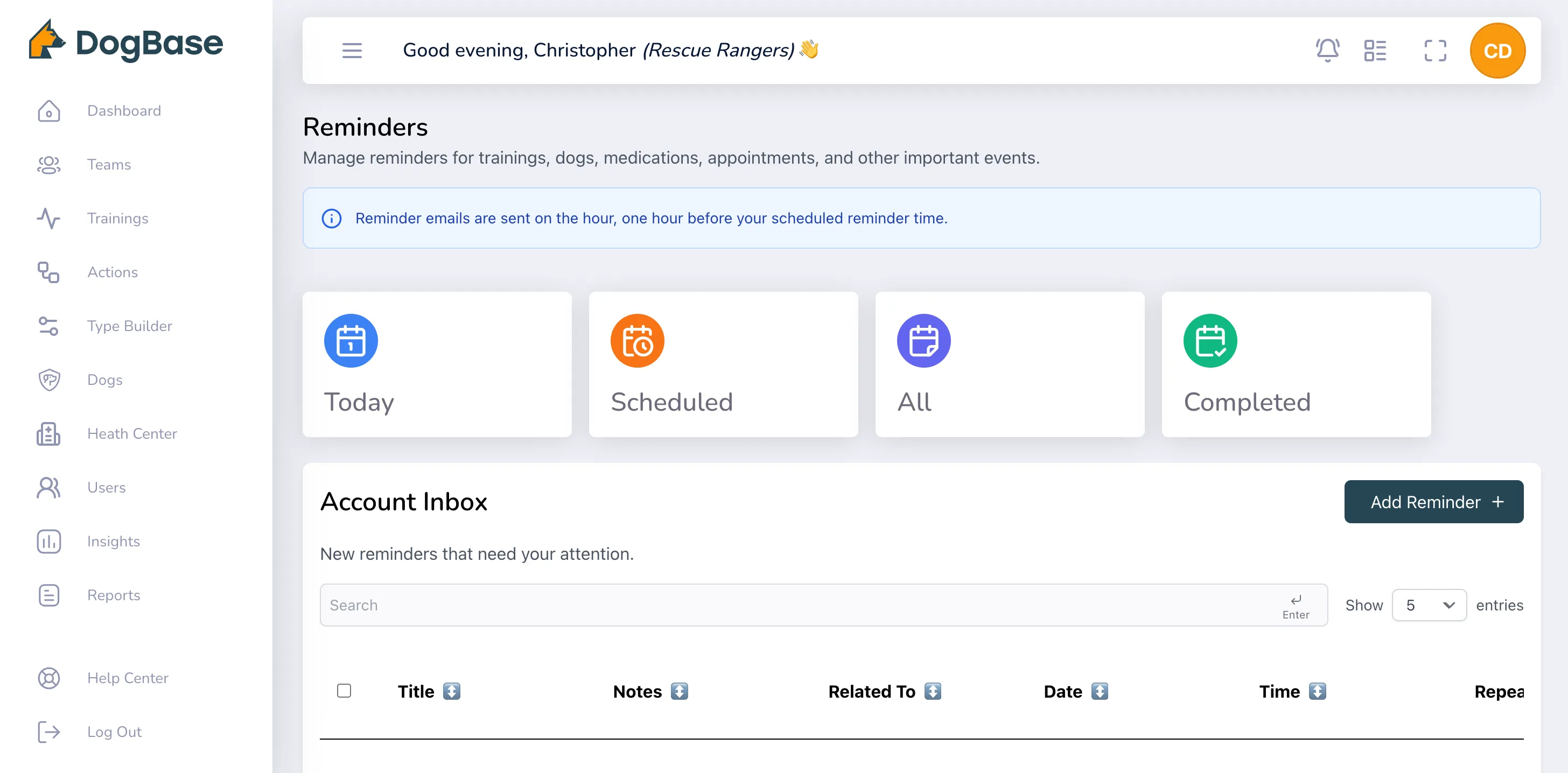 Stay on Track with DogBase V2: Reminders, Custom Types & Smarter Reports