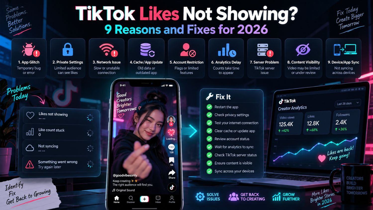 TikTok Likes Not Showing? 9 Reasons and Fixes for 2026