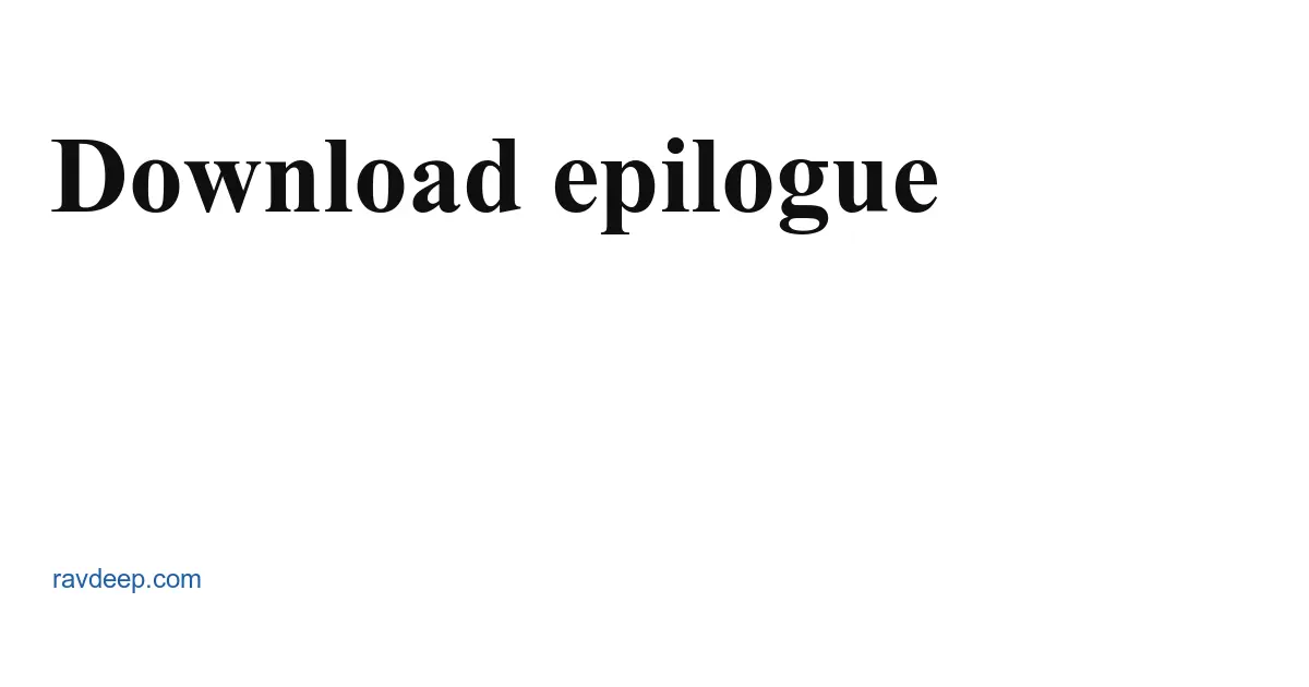 Download epilogue