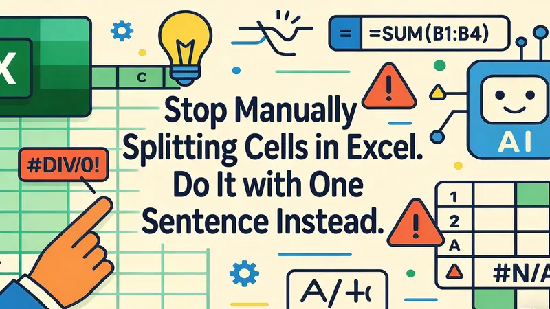 Hör auf, Zellen in Excel manuell zu teilen. Mach es stattdessen mit einem Satz.