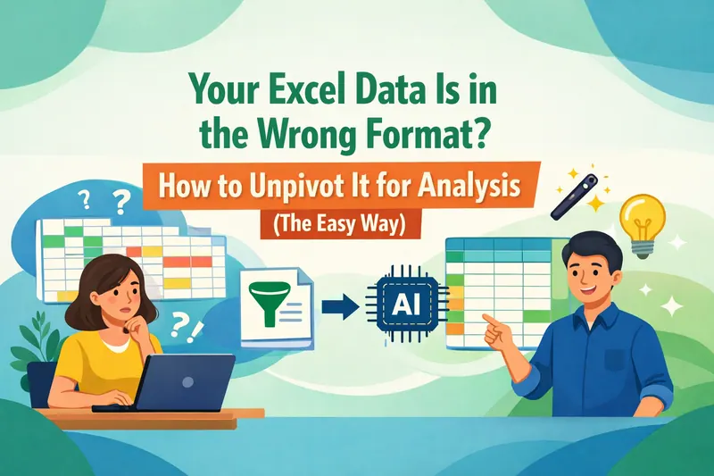 Ihre Excel-Daten sind im falschen Format? Wie Sie sie per Unpivot für die Analyse aufbereiten (Die einfache Methode)