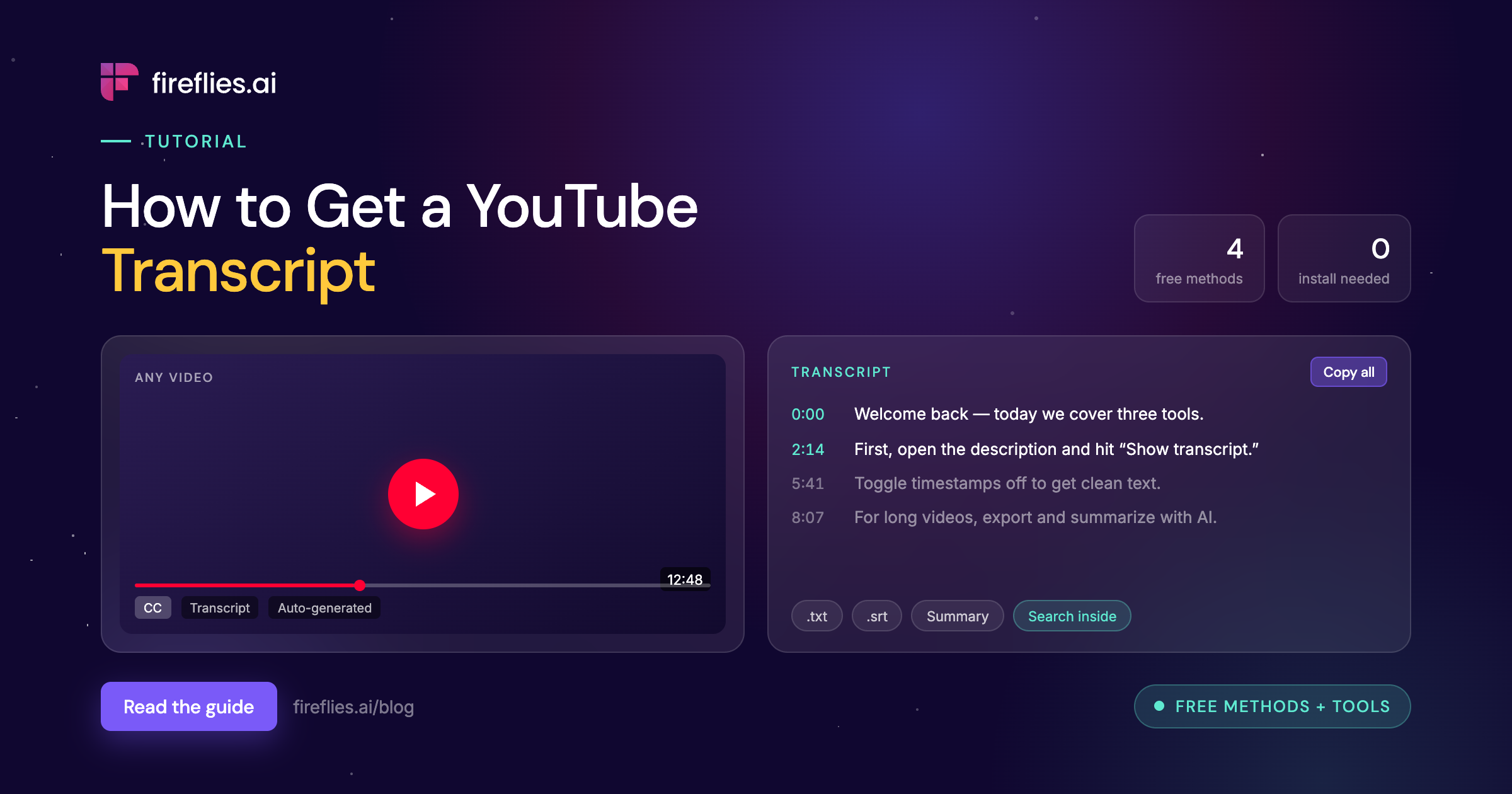 How to Get a YouTube Transcript: Free Methods, Tools, and Tips (2026)