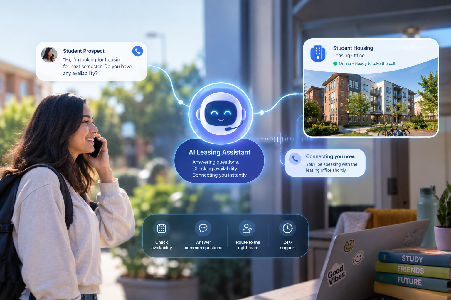 Student housing leasing automation: Handling prospect calls at scale