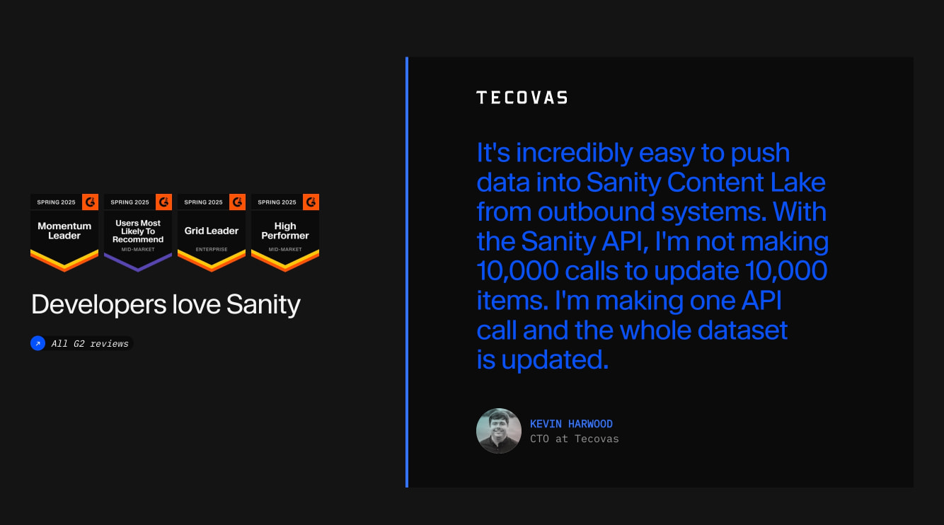 Design Inspiration from sanity.io