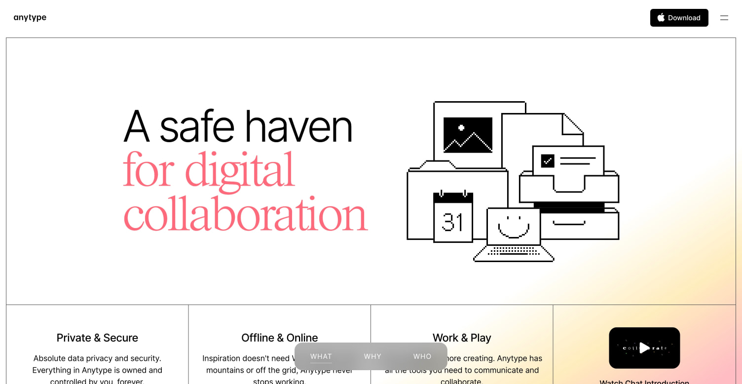 Design Inspiration from anytype.io