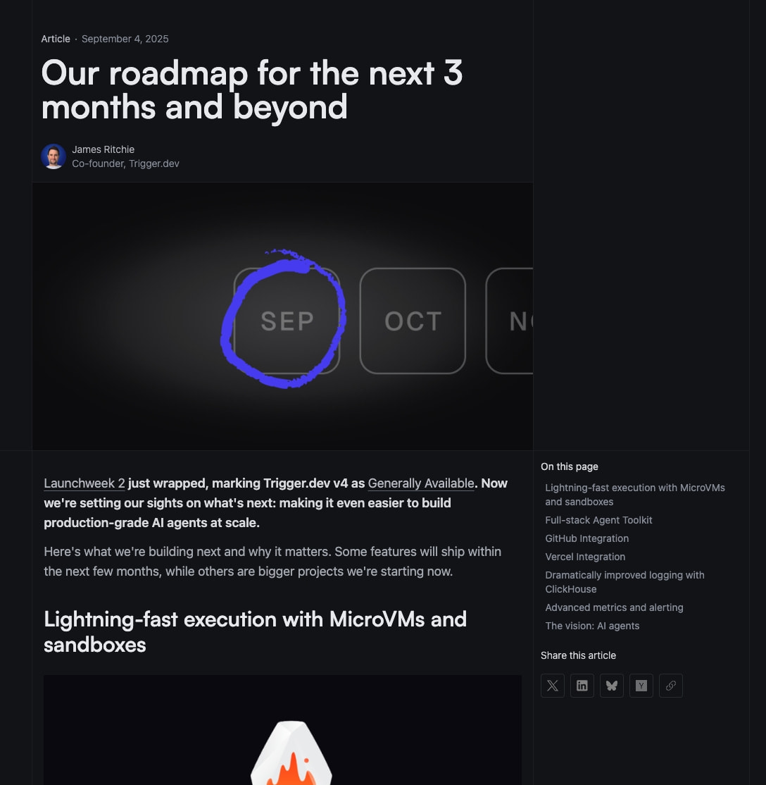 Design Inspiration from trigger.dev