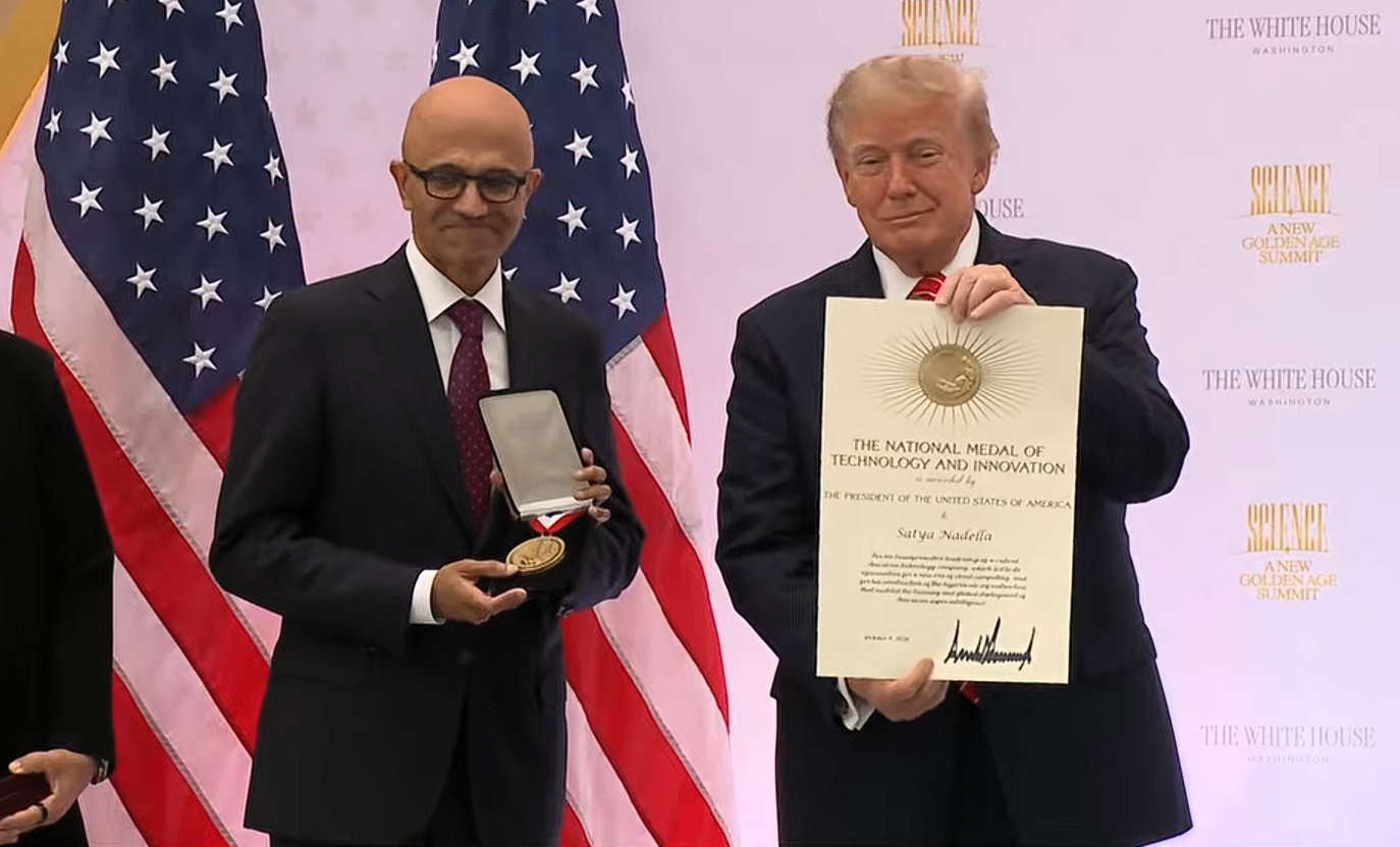 Microsoft responds to White House immigration crackdown as Trump honors Nadella