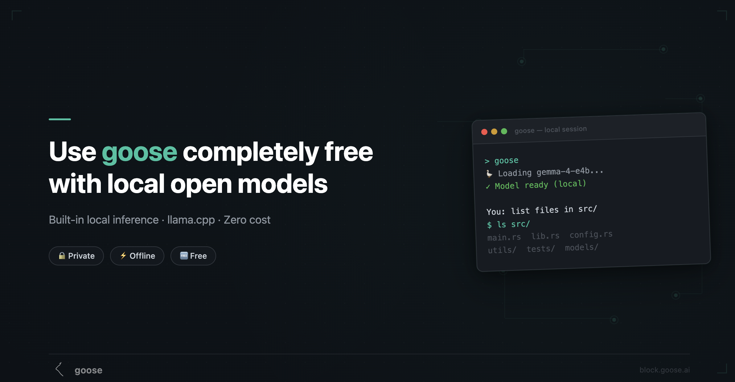 Private by Default: Built-in Local Inference Models with goose