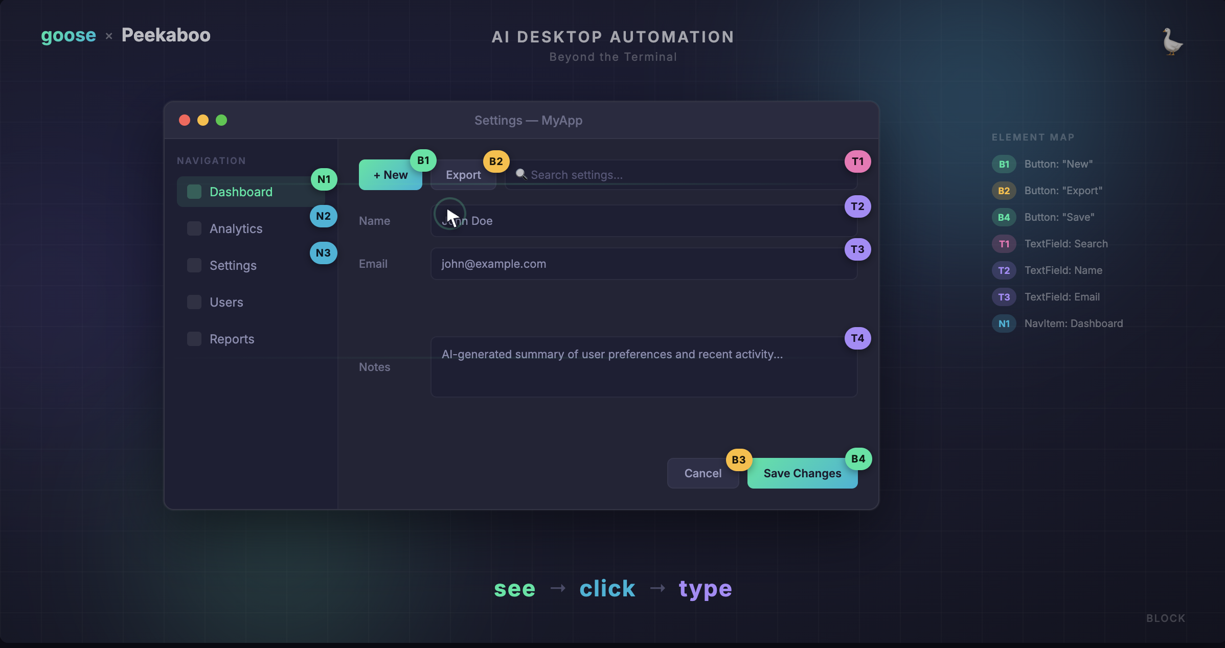 Beyond the Terminal: goose Controls Your Desktop with Peekaboo