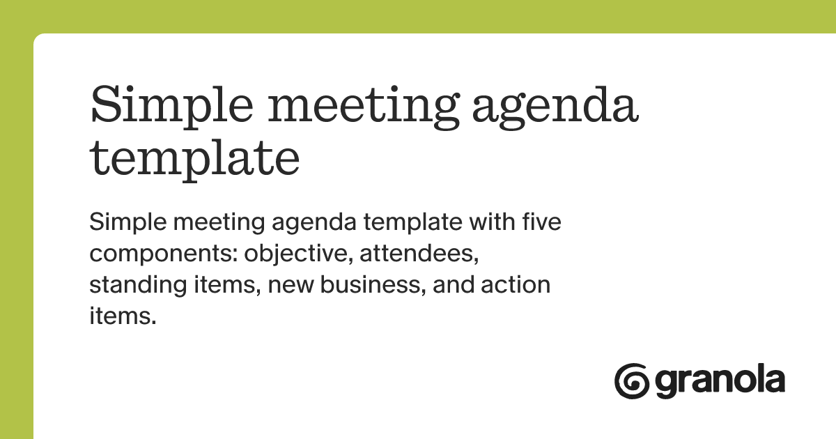 Simple meeting agenda template