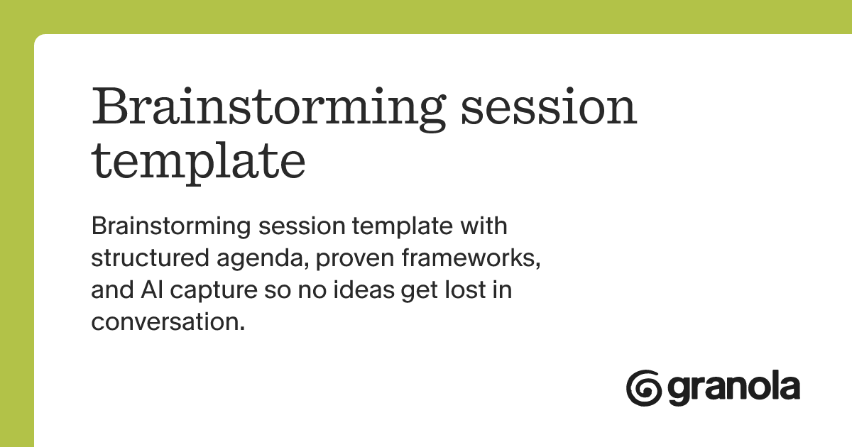 Brainstorming session template