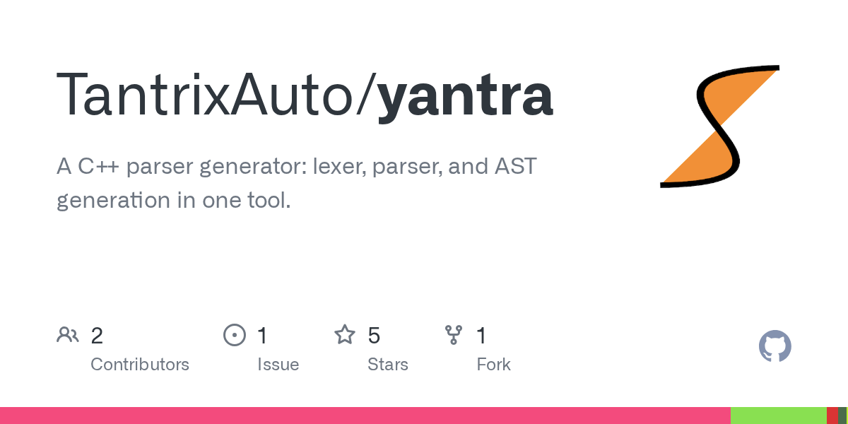 Show HN: Yantra – an LALR(1) parser generator for C++