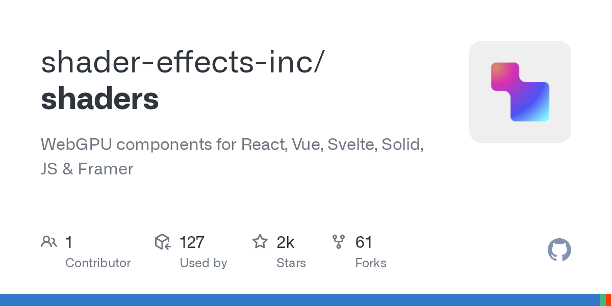Shaders, WebGPU Components for React, Vue, Svelte, Solid, JavaScript and Framer