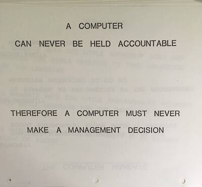 Computers Cannot Make Decisions