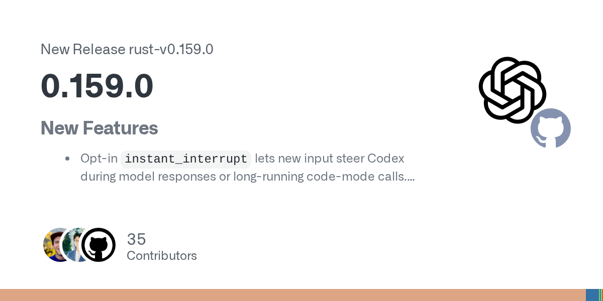 OpenAI Codex CLI rust-v0.159.0