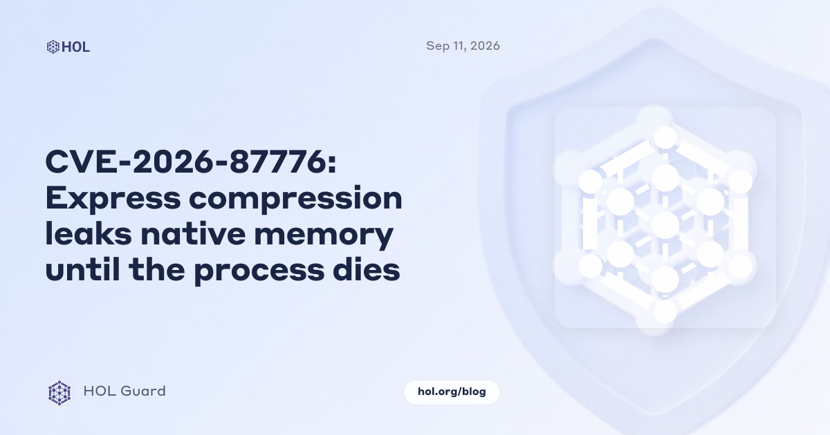 CVE-2026-87776: Express compression leaks native memory until the process dies