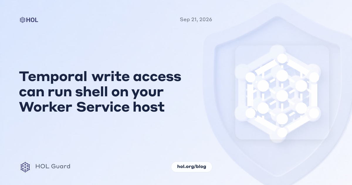 Temporal write access can run shell on your Worker Service host
