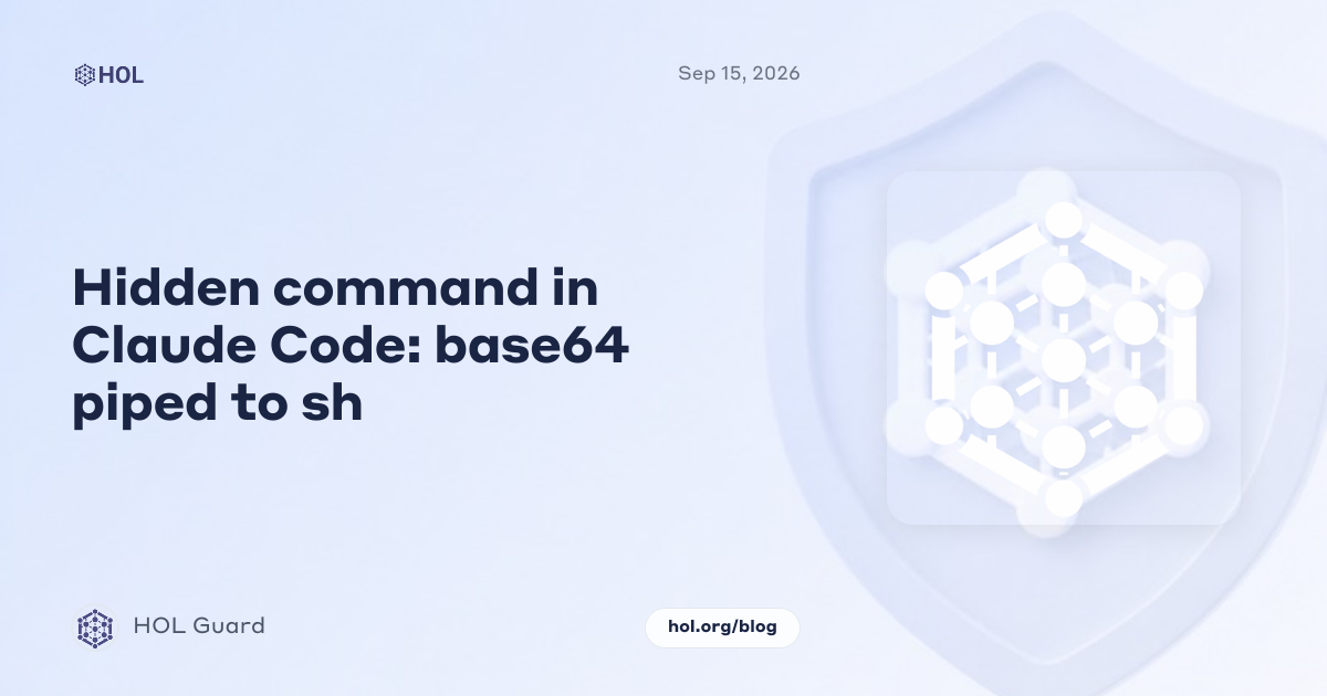 Hidden command in Claude Code: base64 piped to sh