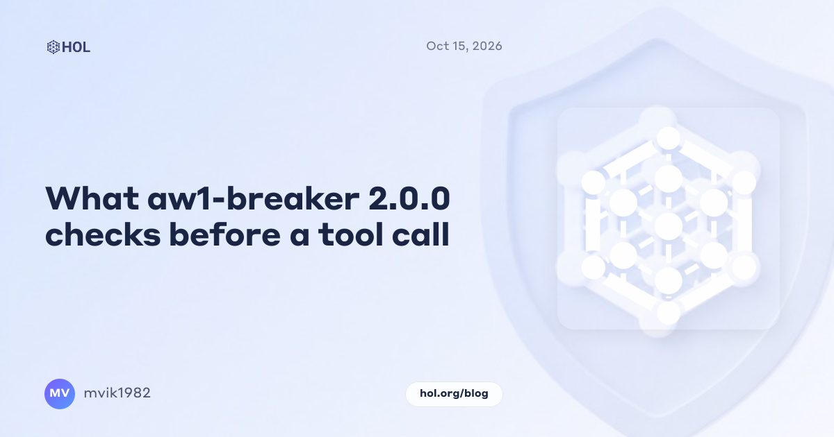 What aw1-breaker 2.0.0 checks before a tool call
