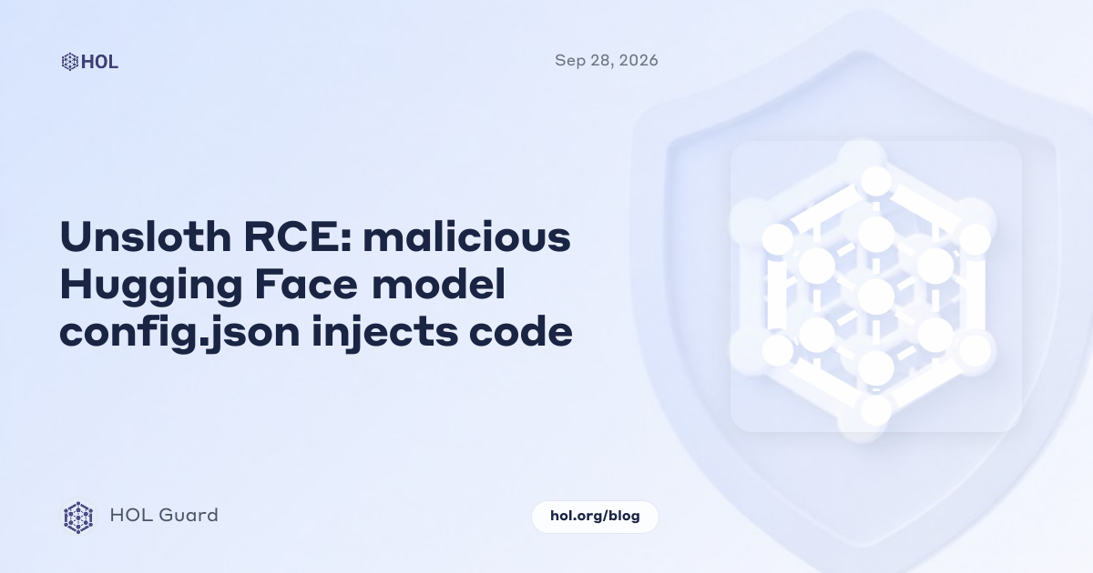 Unsloth RCE: malicious Hugging Face model config.json injects code