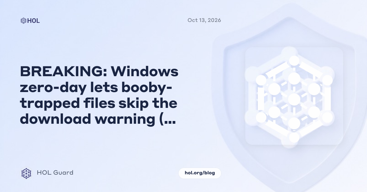 BREAKING: Windows zero-day lets booby-trapped files skip the download warning (CVE-2026-96951)