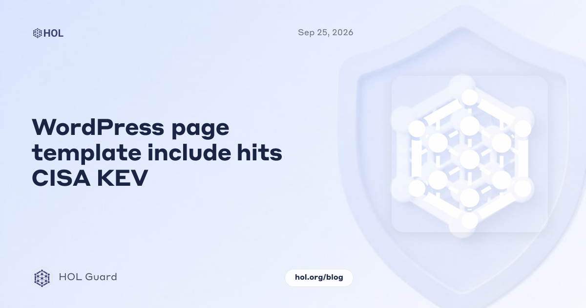 WordPress page template include hits CISA KEV