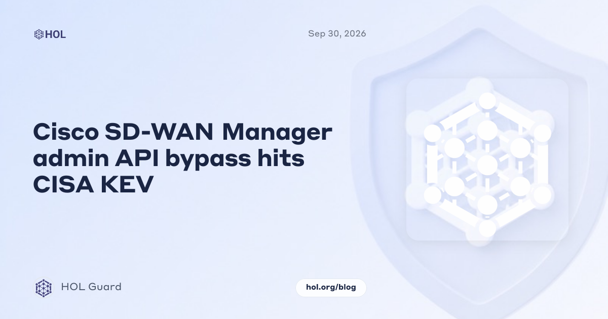 Cisco SD-WAN Manager admin API bypass hits CISA KEV