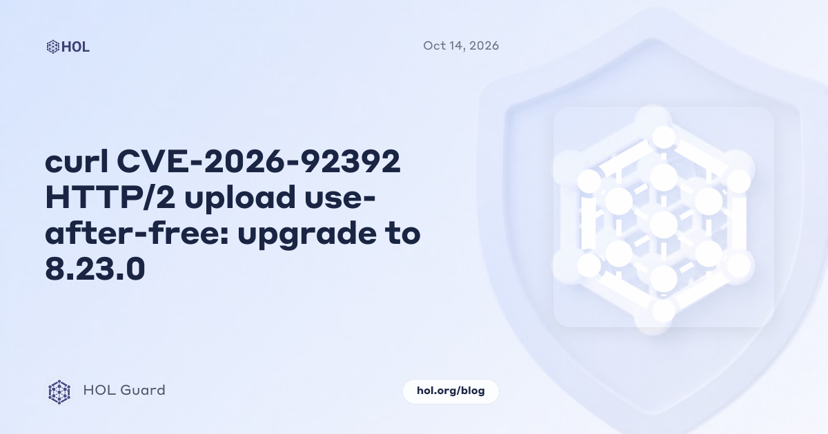 BREAKING: Malicious HTTP/2 servers can crash curl during uploads (CVE-2026-92392)