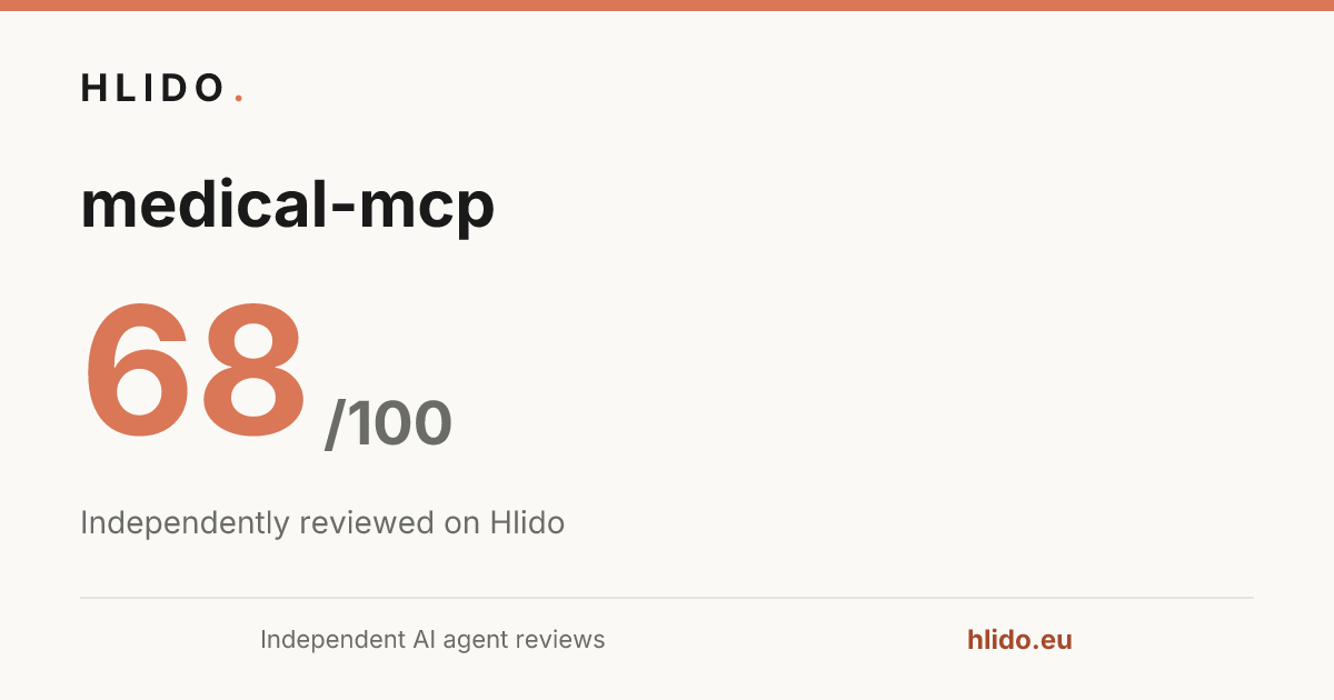 medical-mcp — Laddoo 68/100