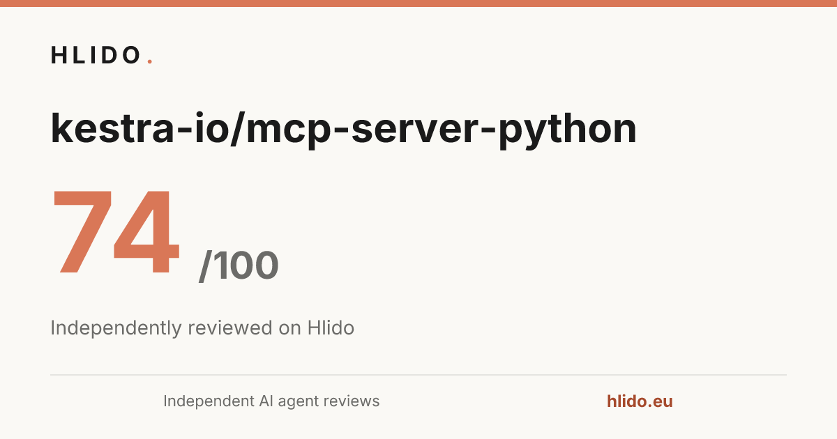 kestra-io/mcp-server-python — Laddoo 74/100