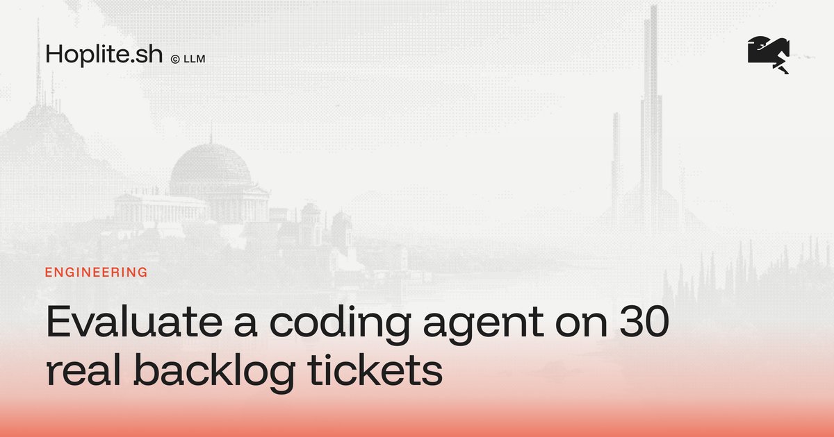 Evaluate a coding agent on 30 real backlog tickets