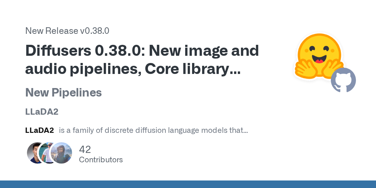 Diffusers 0.38.0: New image and audio pipelines, Core library improvements, and more