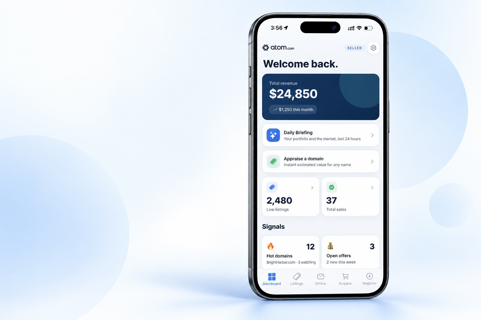 Meet the Atom Seller App: Your Domain Business, Now in Your Pocket