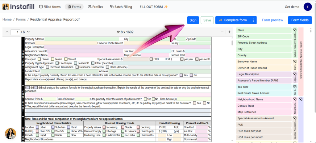 How to add a reusable signature to a PDF form template in Instafill.ai