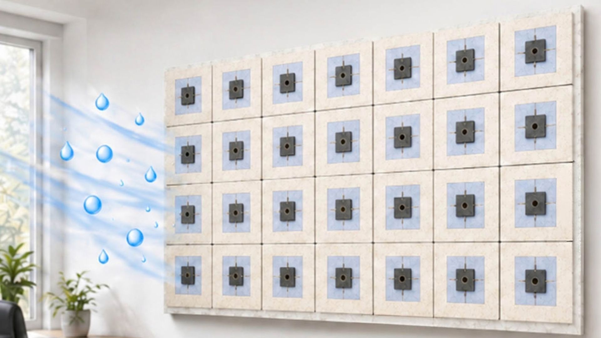 New home wallpaper absorbs humidity from air to generate power for devices