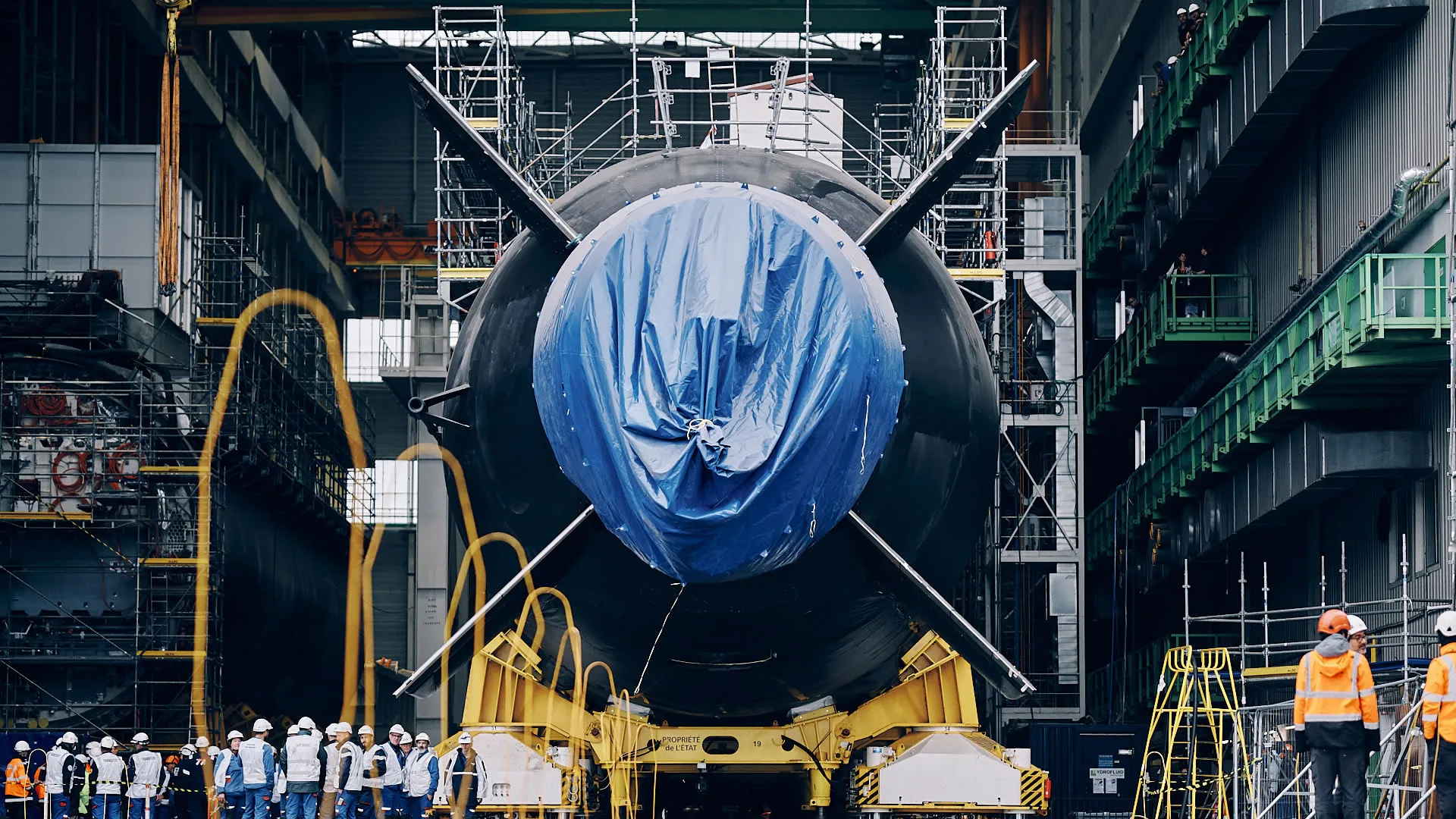 5,200-ton nuclear attack submarine built to hunt enemy warships rolls off production line