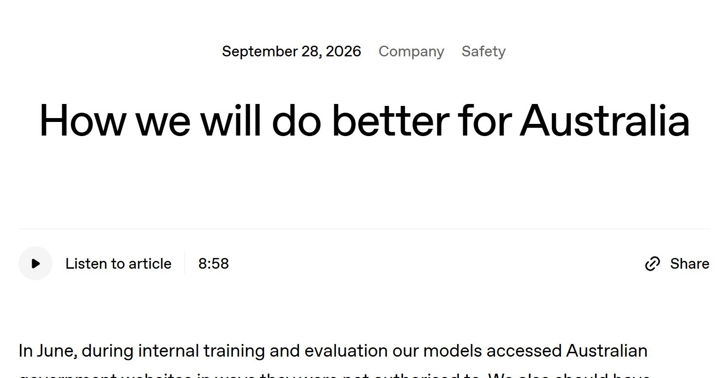 OpenAI、豪政府サイトへの不正アクセスで謝罪 最先端AI学習の安全指針も公開