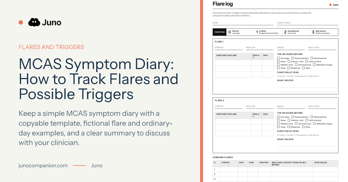 MCAS Symptom Diary: How to Track Flares and Possible Triggers