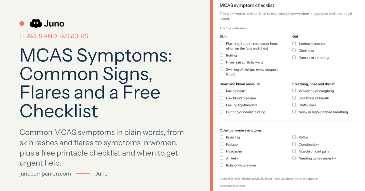 MCAS Symptoms: Common Signs, Flares and a Free Checklist