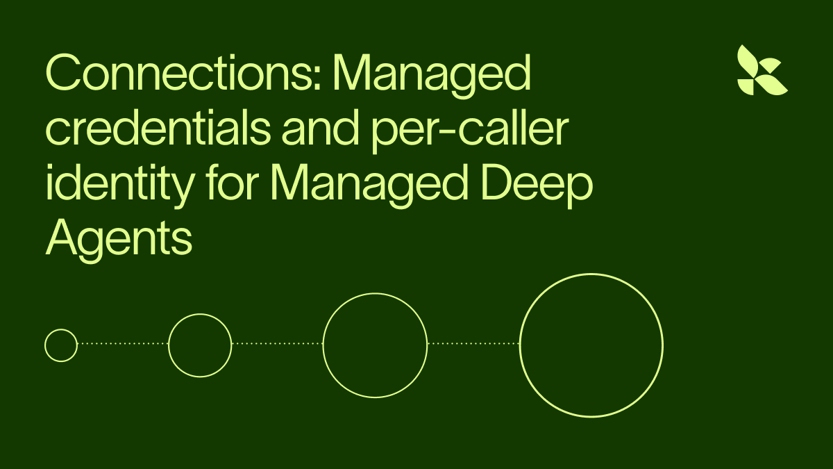 Connections: managed credentials and per-caller identity for Managed Deep Agents