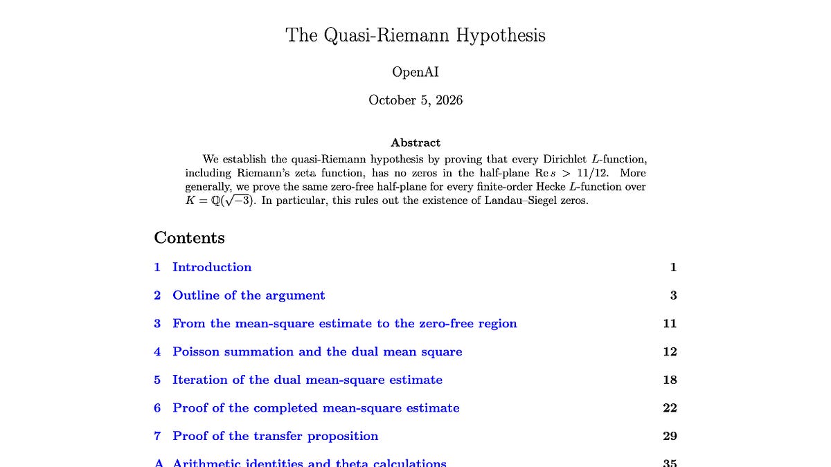 Quasi-Riemann-Hypothesis: OpenAI publishes 722 math papers solving 90 of the top 500 open math problems; “the most significant moment” in >100 years of mathematics