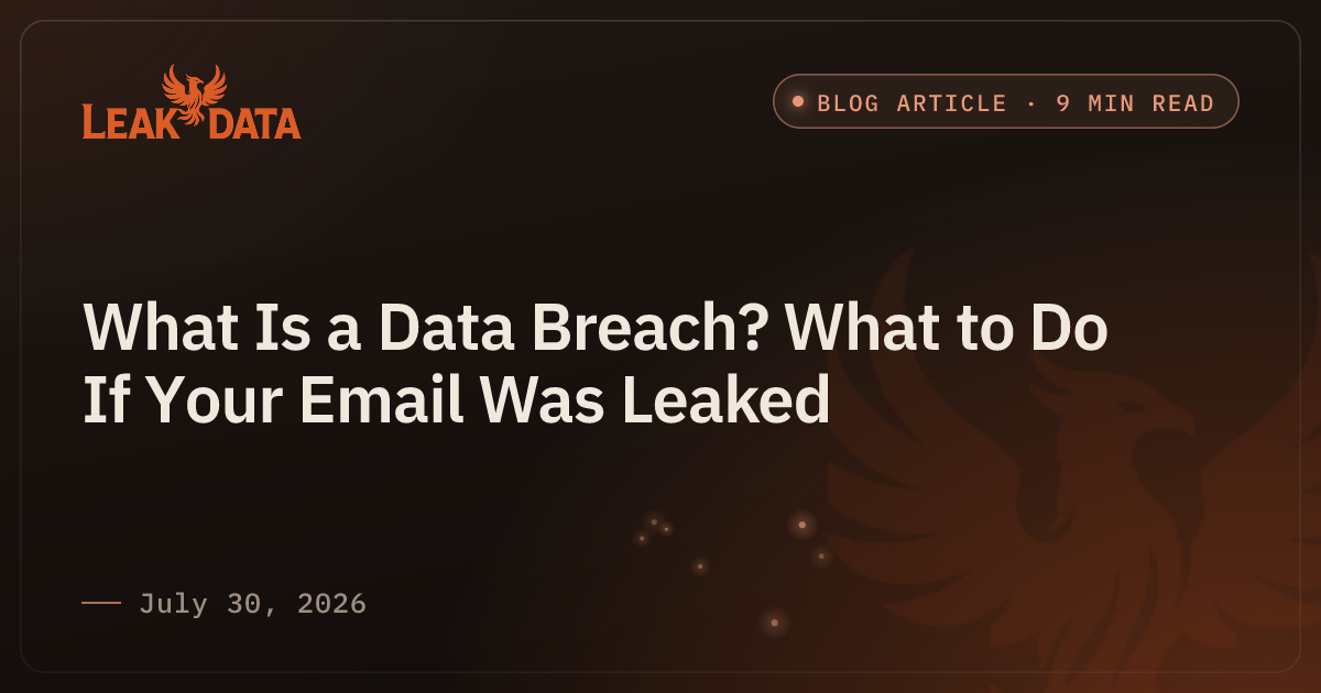 What Is a Data Breach? What to Do If Your Email Was Leaked
