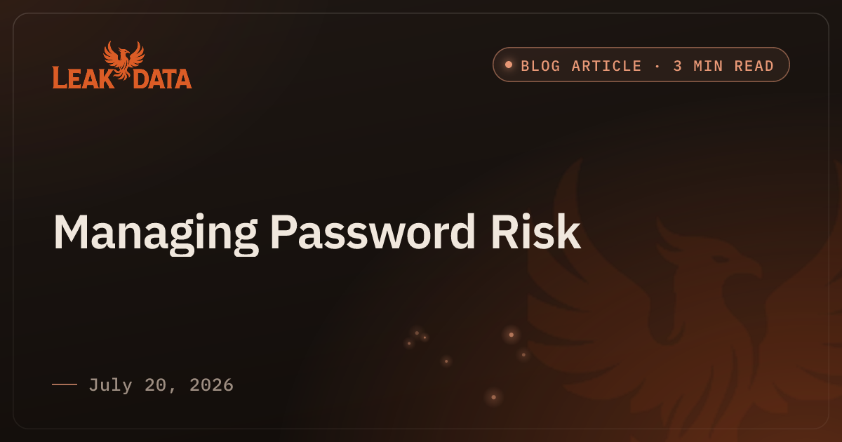Managing Password Risk