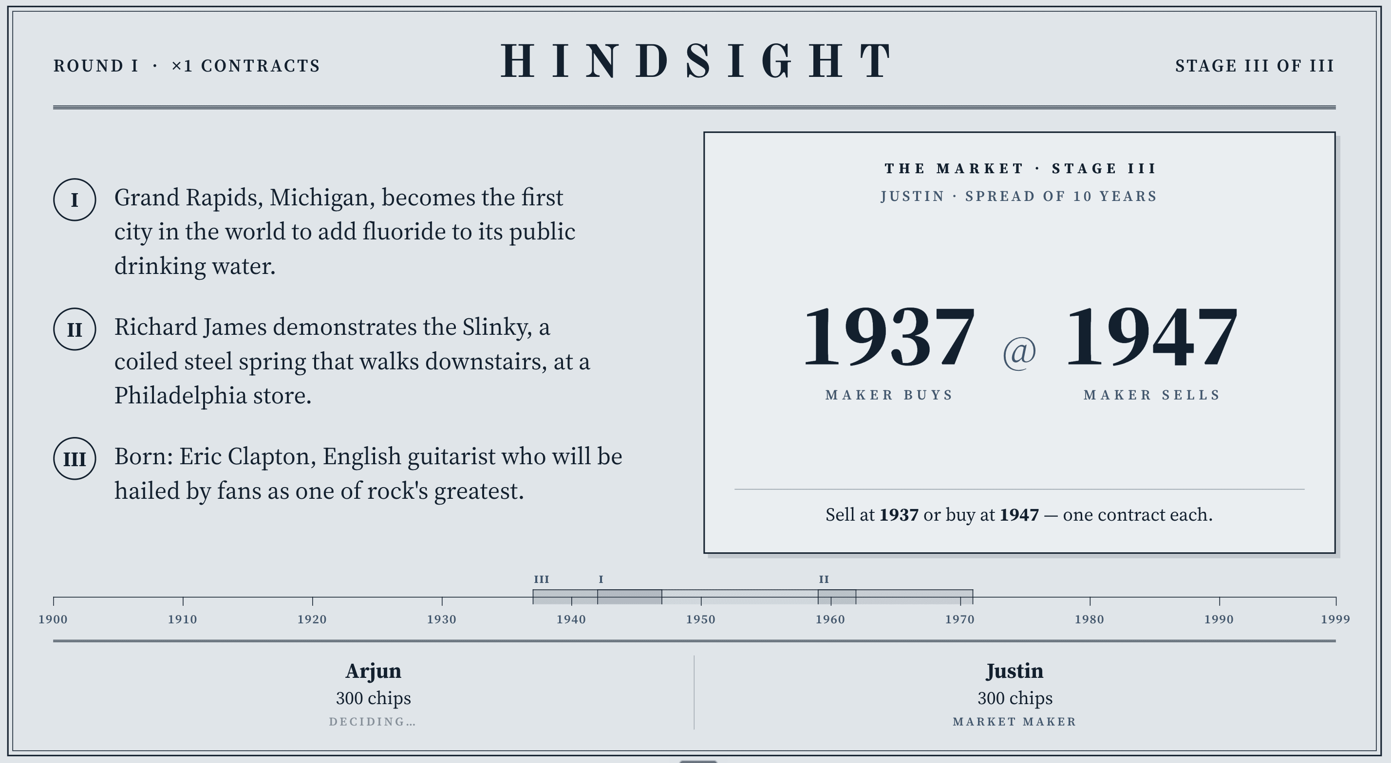 Hindsight: a trivia + calibration game