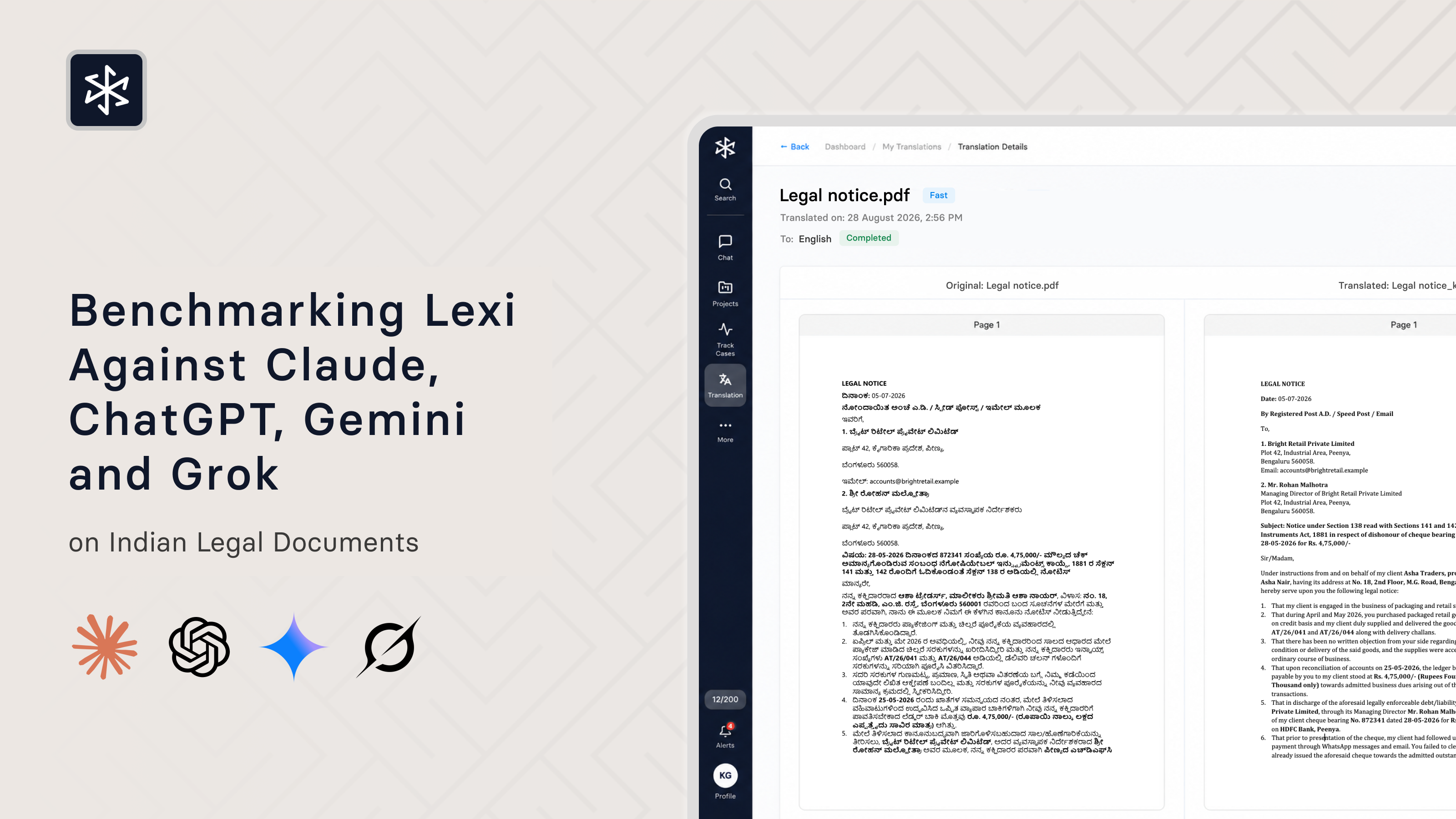 Benchmarking Lexi Against Claude, ChatGPT, Gemini and Grok on Indian Legal Documents