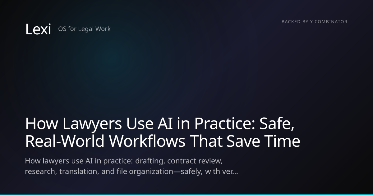 How Lawyers Use AI in Practice: Safe, Real-World Workflows That Save Time