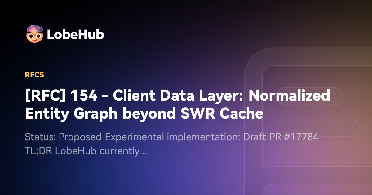 154 - Client Data Layer: Normalized Entity Graph beyond SWR Cache